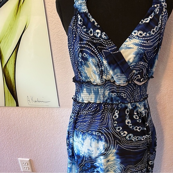 blue maxi dress with pockets size 12 - Picture 2 of 8